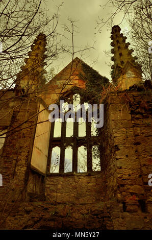 Section of gothic ruins of Crawford priory in Fife Stock Photo