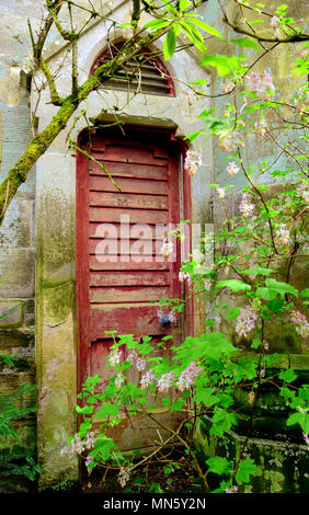 One of the doors of the ruin , Crawford priory in Fife, Scotland Stock Photo