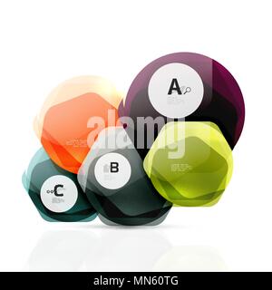 Glass glossy shiny hexagon web elements. Glass glossy shiny hexagon web elements, futuristic abstract concept Stock Vector