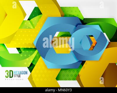 Vector 3d hexagon background. Vector 3d effect hexagon background Stock Vector