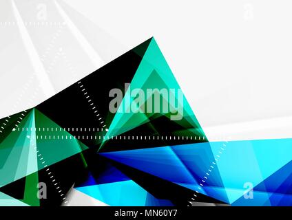 Vector low poly style 3d triangle line. Vector low poly style 3d triangle line, a4 business or technology abstract template Stock Vector