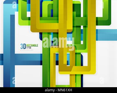 Rectangle tube elements, vector background. Rectangle tube elements, vector 3d background Stock Vector