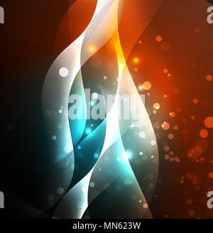 Illuminated neon waves. Vector abstract illuminated neon waves Stock Vector