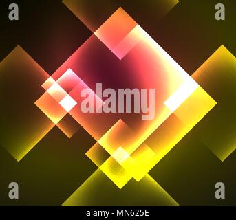 Dark background design with squares and shiny glowing effects. Dark background design with shiny glowing effects, lines and glass squares Stock Vector