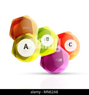 Glass modern geometrical hexagon abstract background. Glass modern geometrical hexagon abstract background. Vector template background for print workflow layout, diagram, number options or web design banner Stock Vector