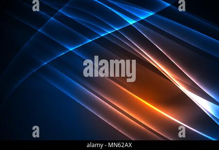 Vector polar lights concept background. Vector polar lights concept, glowig shapes in the dark, abstract background Stock Vector