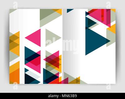 Vector triangle business annual report cover print template. Vector triangle business annual report cover print template. Brochure template layout, abstract cover design annual report, magazine, flyer or booklet. Geometric background Stock Vector