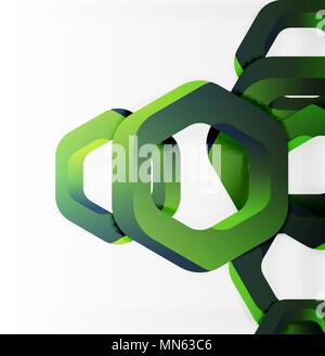 Overlapping hexagons design background. Overlapping hexagons vector design background Stock Vector