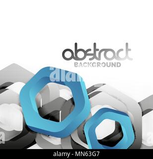 Overlapping hexagons design background. Overlapping hexagons vector design background Stock Vector