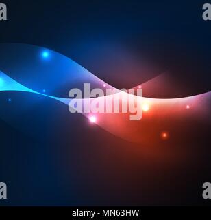 Illuminated neon waves. Vector abstract illuminated neon waves Stock Vector