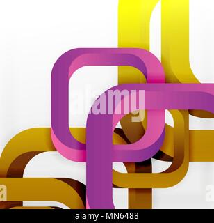 Square vector background. Square vector background, 3d style overlapping geometric shapes with shadows on light backdrop Stock Vector