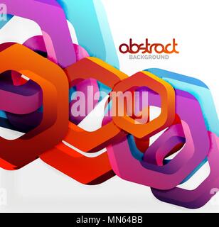 Overlapping hexagons design background. Overlapping hexagons vector design background Stock Vector