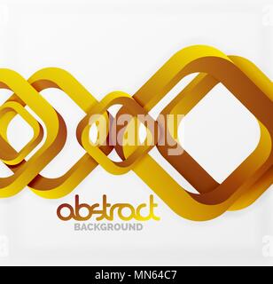 Square vector background. Square vector background, 3d style overlapping geometric shapes with shadows on light backdrop Stock Vector
