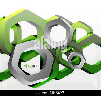 Overlapping hexagons design background. Overlapping hexagons vector design background Stock Vector