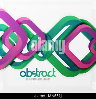 Square vector background. Square vector background, 3d style overlapping geometric shapes with shadows on light backdrop Stock Vector