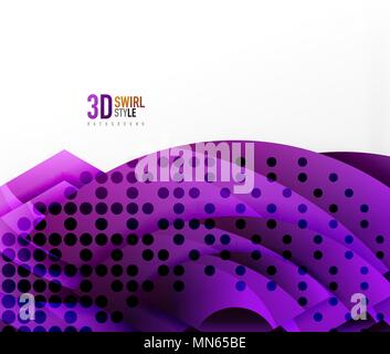 Swirl and wave 3d effect objects, abstract template vector design. Swirl and wave 3d effect objects, abstract template vector design. Overlapping waves on white background Stock Vector