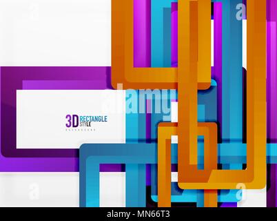 Rectangle tube elements, vector background. Rectangle tube elements, vector 3d background Stock Vector