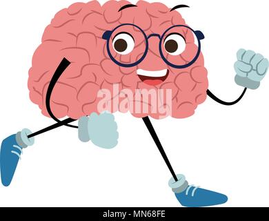 Brain cartoon running Stock Vector Image & Art - Alamy