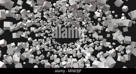 big circular frame formed by random sized cubes Stock Vector
