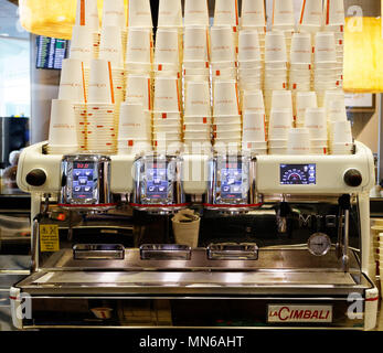 A La Cimbali coffee machine in a café Stock Photo
