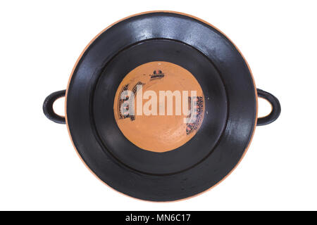 Medellin, Spain - April 28, 2018: Medellin Kylix or Eurcherios Cup replica. Overhead view. Visitors Center, Medellin, Spain Stock Photo