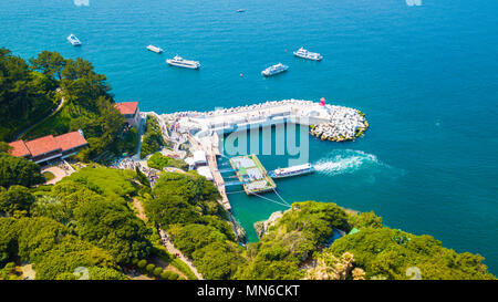 Aerial view of Oedo-Botania island, garden scenery at summer day in Geoje island, South Korea. Stock Photo