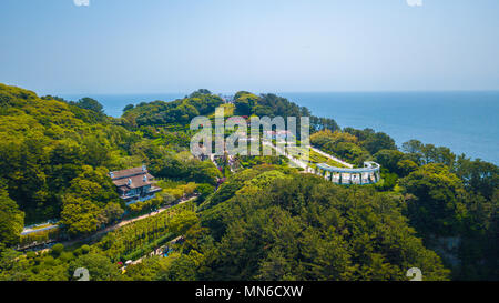 Aerial view of Oedo-Botania island, garden scenery at summer day in Geoje island, South Korea. Stock Photo