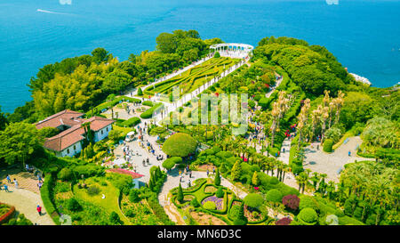 Aerial view of Oedo-Botania island, garden scenery at summer day in Geoje island, South Korea. Stock Photo