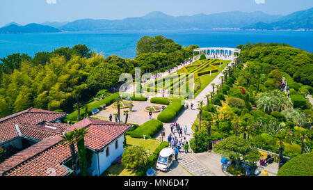 Aerial view of Oedo-Botania island, garden scenery at summer day in Geoje island, South Korea. Stock Photo