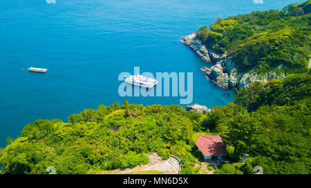 Aerial view of Oedo-Botania island, garden scenery at summer day in Geoje island, South Korea. Stock Photo