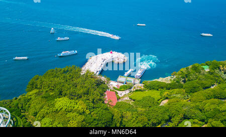 Aerial view of Oedo-Botania island, garden scenery at summer day in Geoje island, South Korea. Stock Photo