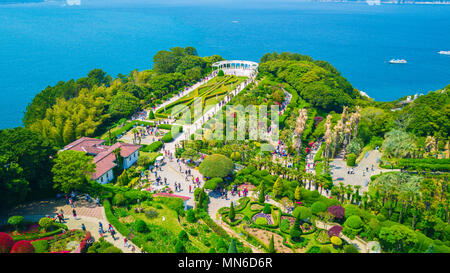 Aerial view of Oedo-Botania island, garden scenery at summer day in Geoje island, South Korea. Stock Photo