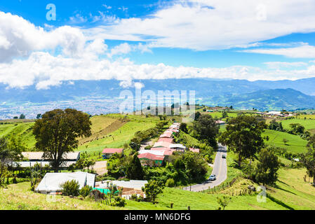 View from Irazu volcano to valley of Cartago - Costa Rica Stock Photo