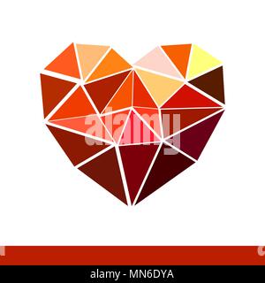 Diamond heart broken into pieces vector illustration Stock Vector