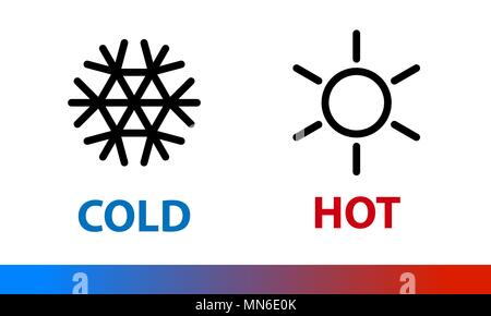 Hot and cold round sign. Temperature balance icon. Sun and snowflake ...