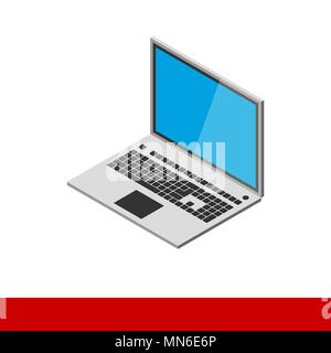 outdoor Laptop in isometric on white background Stock Vector