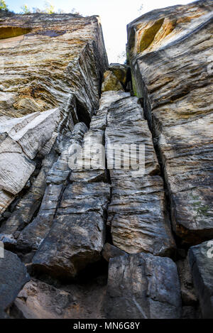 Sandstone rocks in the Bohemian Switzerland, Chech. Stock Photo