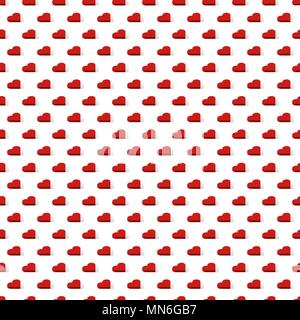 Isometric red hearts love signs seamless vector pattern Stock Vector