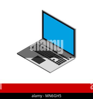 Isometric vector notebook laptop illustration Stock Vector
