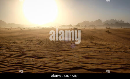 Sandstorm in the desert Stock Photo