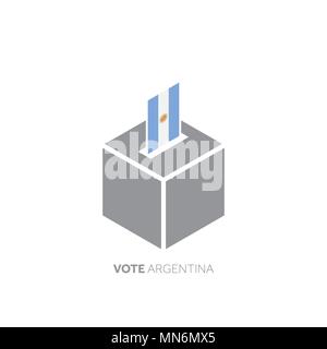 Argentina voting concept. National flag and ballot box. Stock Vector