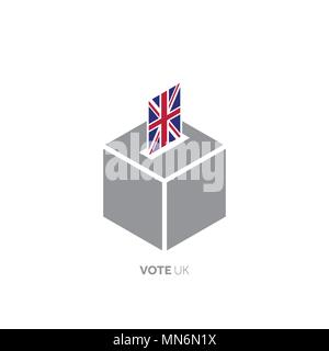 United Kingdom voting concept. National flag and ballot box. Stock Vector