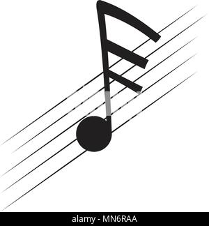 Isolated demisemiquaver note on a pentagram. Vector illustration design Stock Vector
