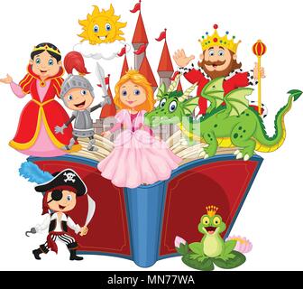 Imagination in a children fairy tail fantasy book Stock Vector