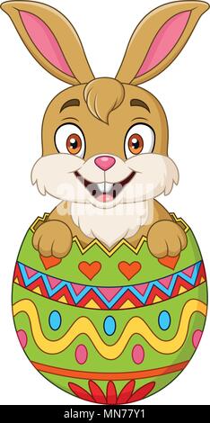 Easter bunny hatched from an egg Stock Vector