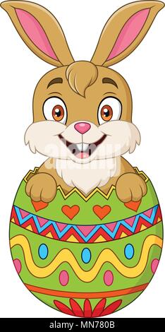 Easter bunny hatched from an egg Stock Vector