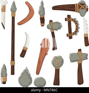 Set tools of prehistoric man Stock Vector