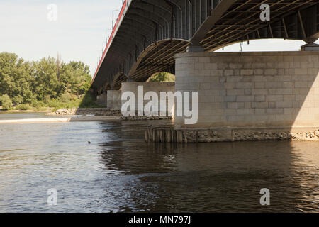 low level of water in the river - central Europe Stock Photo