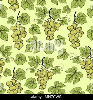 Grape, Seamless Background Stock Vector