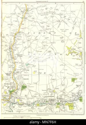 LANCS.Waterfoor,Whitewell Bottom,Edgeside Holme,Stacksteads,Rossendale 1935 map Stock Photo